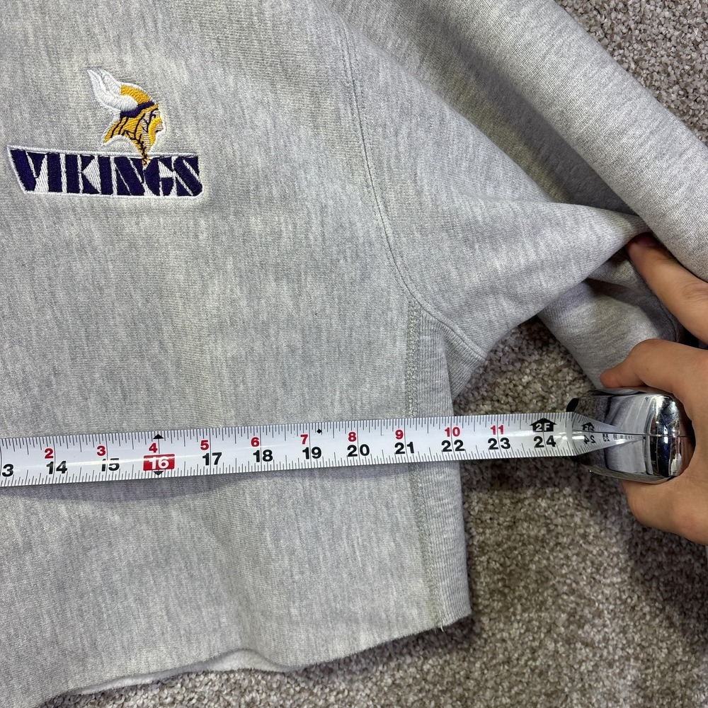 Minnesota Vikings Sweatshirt Womens Large Gray NFL Football Champion Cropped - Picture 6 of 9